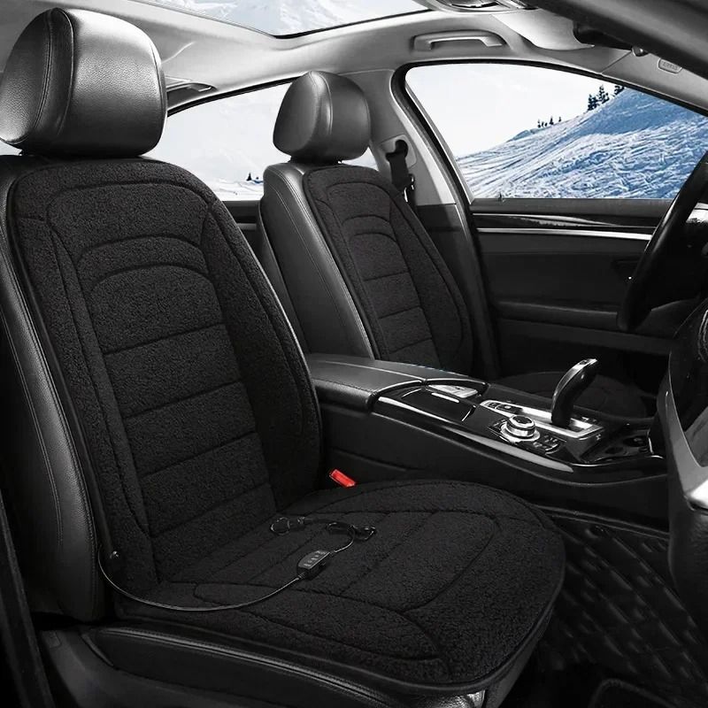 12V Universal Heated Car Seat Cover – Rapid Heating Cushion for Seat & Backrest