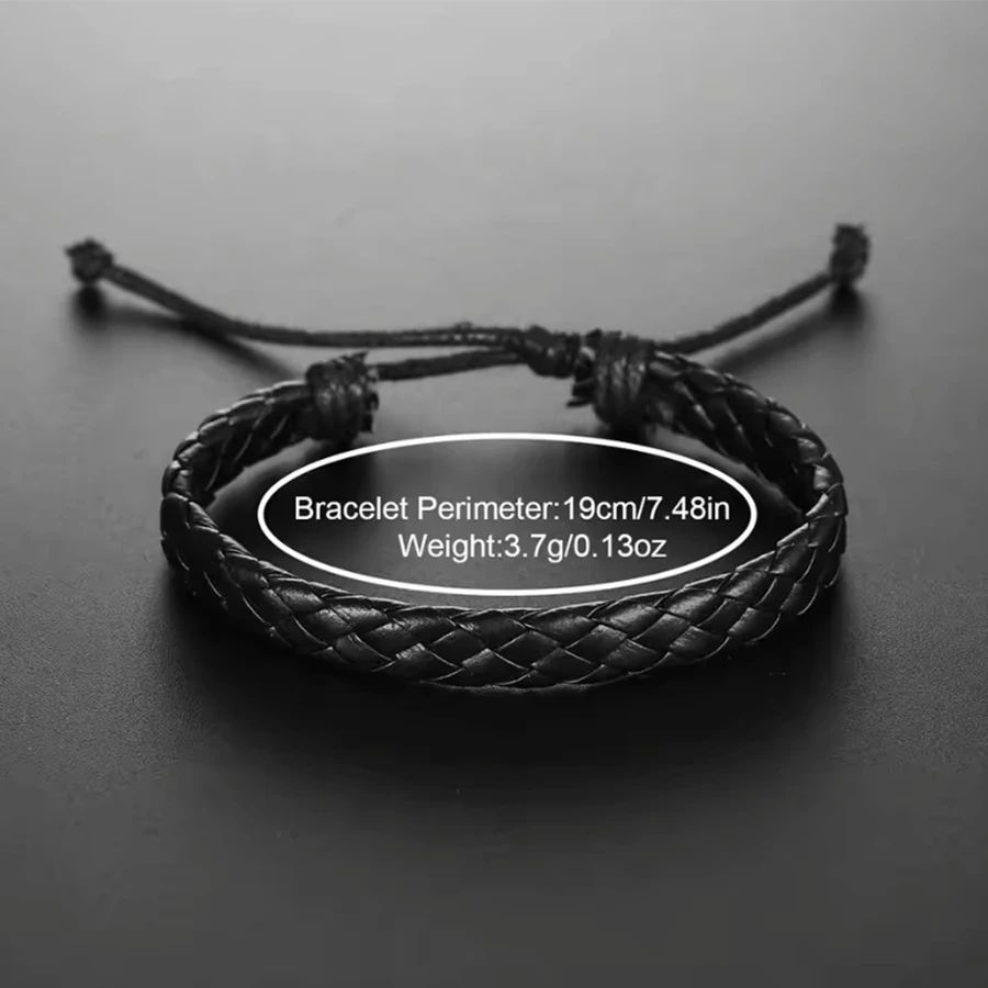 Mens Business Leather Watch Necklace Bracelet Set