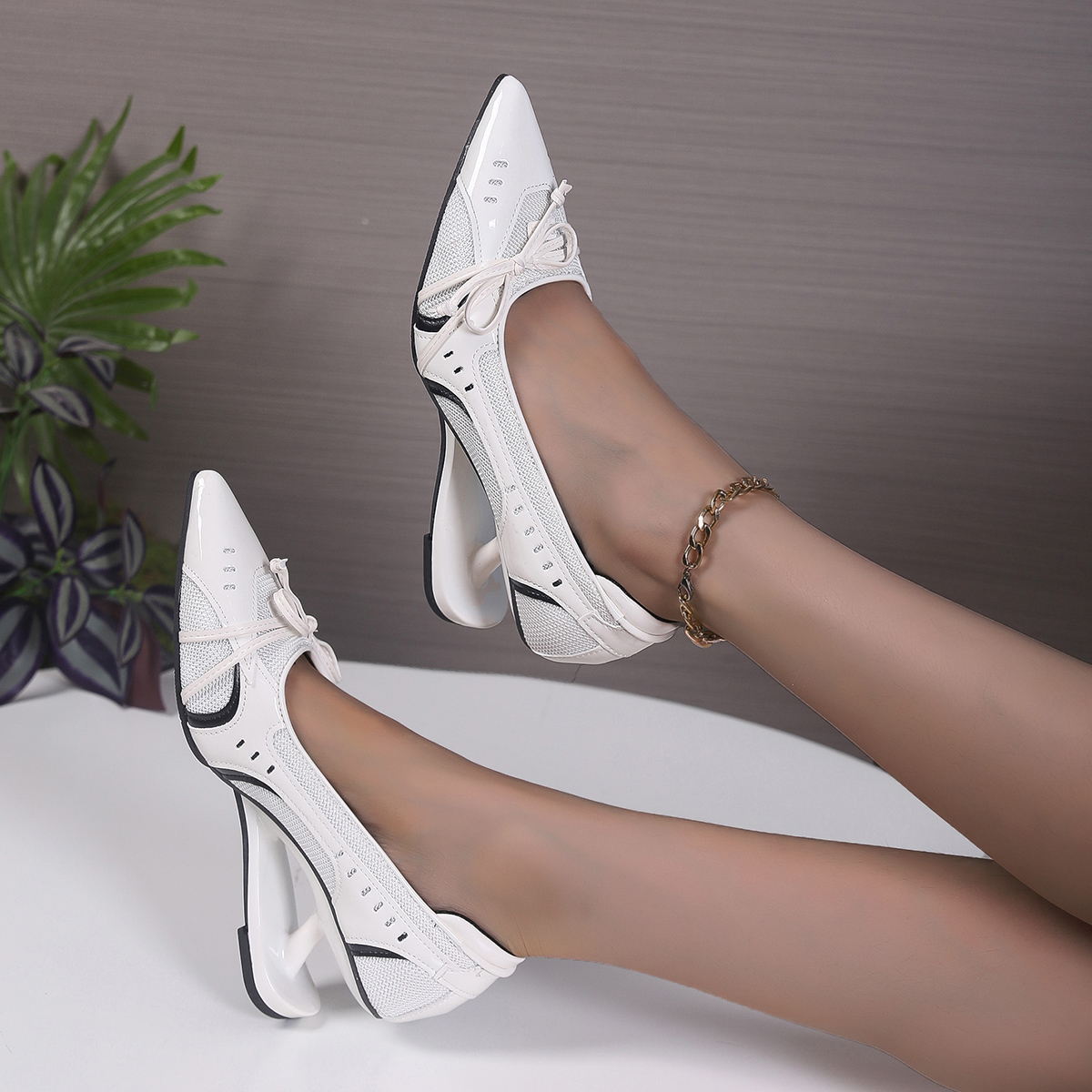 Elegant Mary Jane High Heels Pointed Toe Comfort Heels for Women
