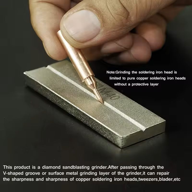 Double-Sided Gold Steel Whetstone for Tweezers, Soldering Tips & Blade Repair