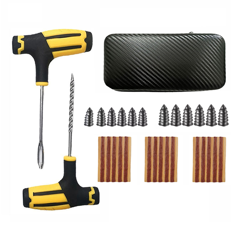 Car Tire Repair Kit Universal Emergency Puncture Plug Tools with Tyre Strips & Glue