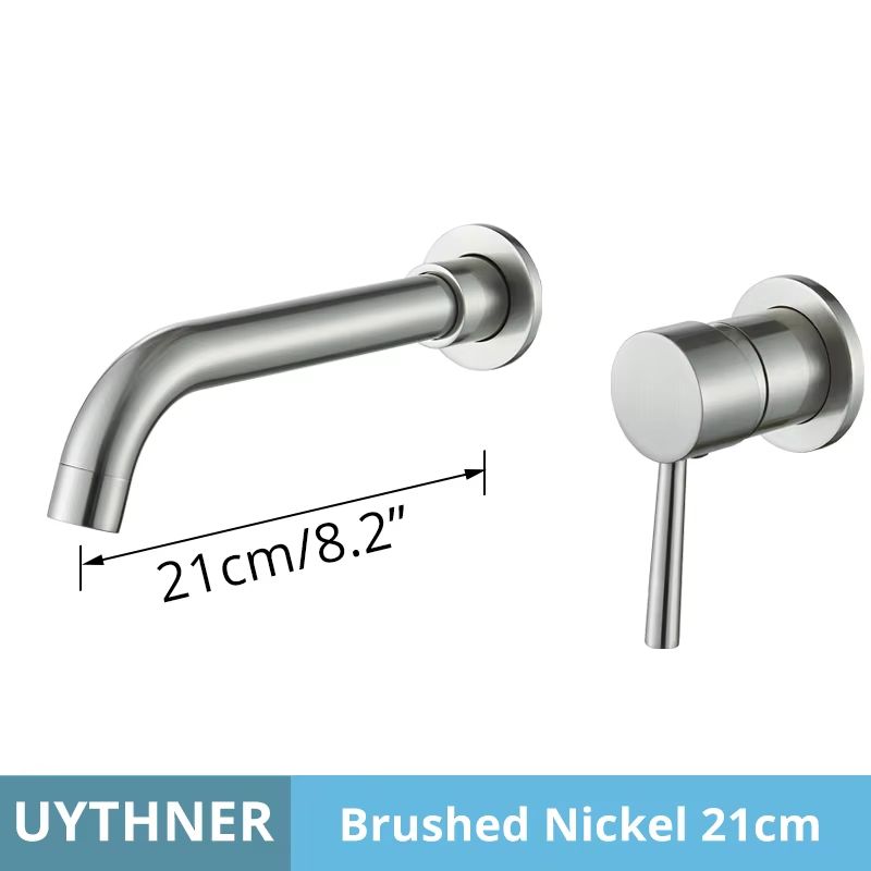 Brushed Gold & Black Concealed Wall Mounted Basin Faucet Mixer