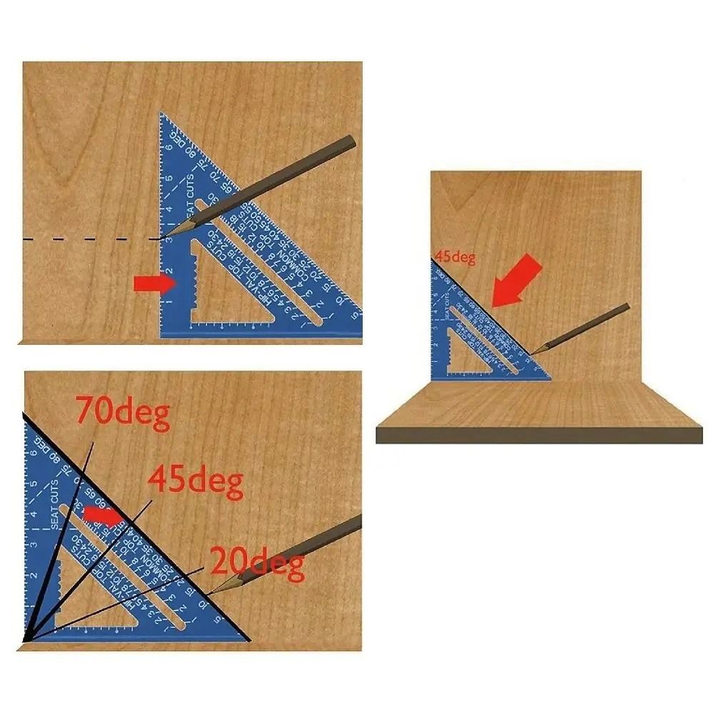 7-Inch Aluminum Alloy Triangle Ruler Woodworking Tool
