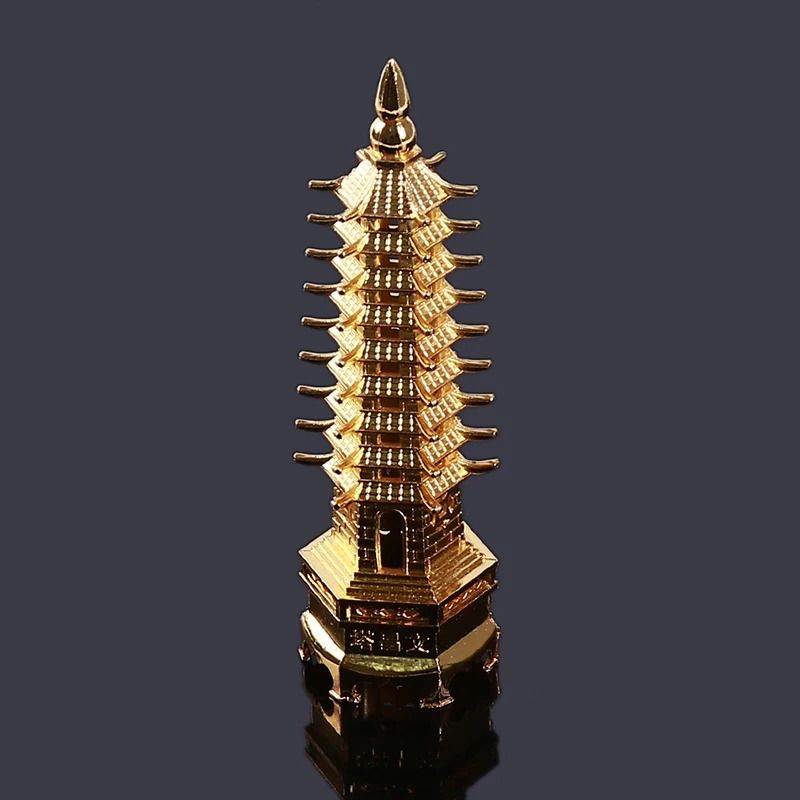 Feng Shui Wenchang Pagoda Tower Metal Statue Home Decor