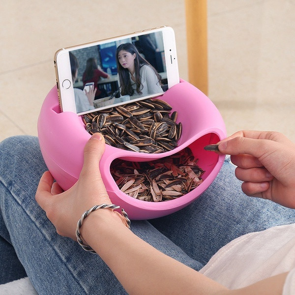 Snacks Bowl Creative Bowl, Double Layer Dry Fruit Containers, Snack Storage Box, Sunflower Seed Nut Bowl With Shell