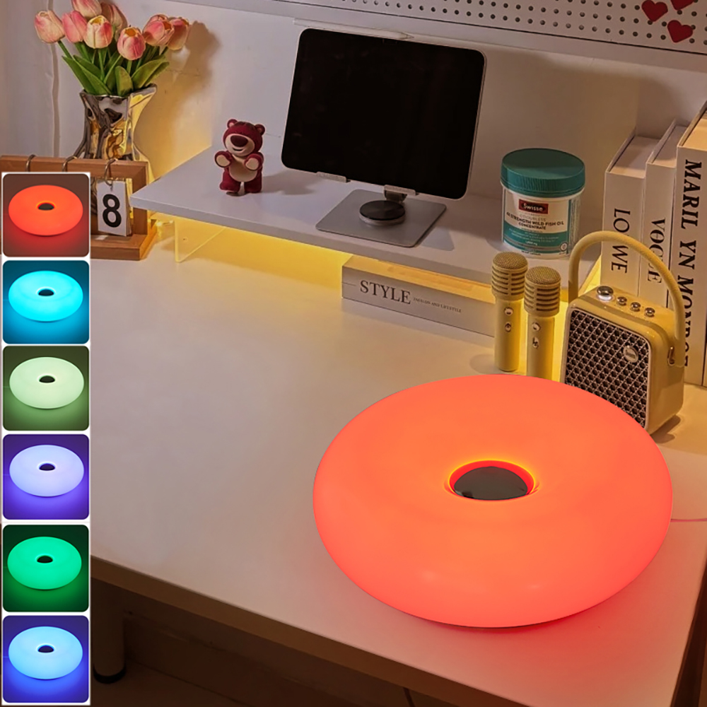 USB Plug Bauhaus Table Lamp, Bedroom Bedside Light, Living Room, Dining Room Donut Ambient Lighting
