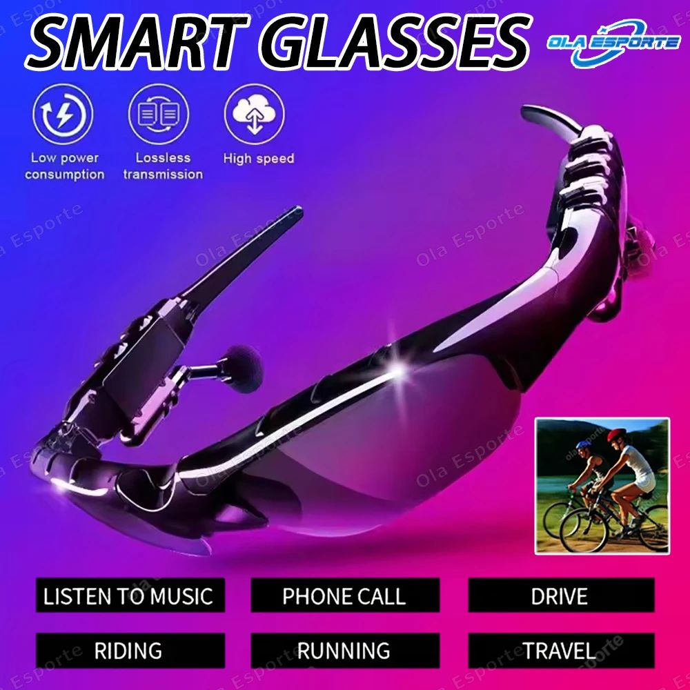 Wireless Stereo Smart Glasses Sunglasses With Mic For Sports And Driving