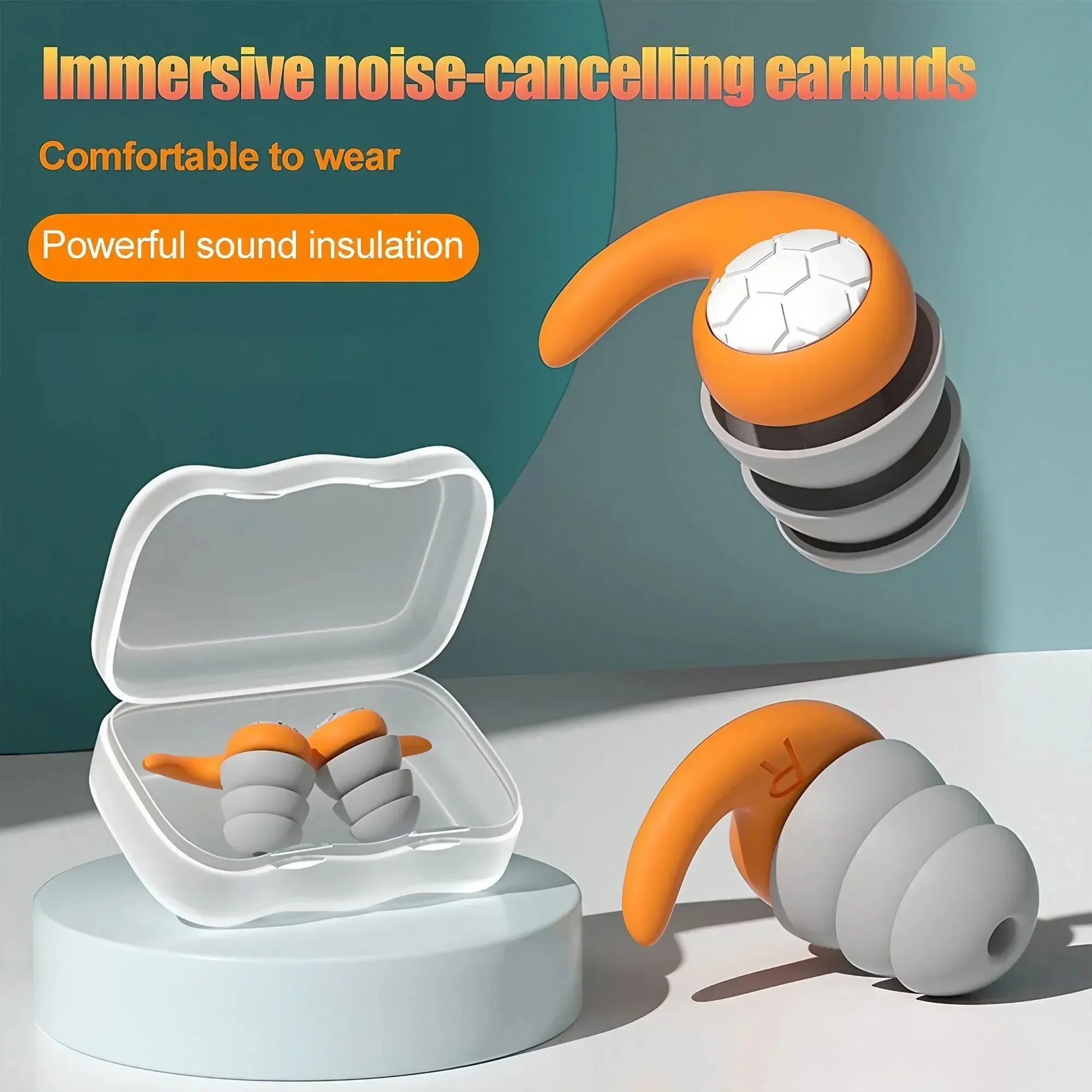 Silicone Earplugs Noise Reducing Waterproof Sleep Earplugs