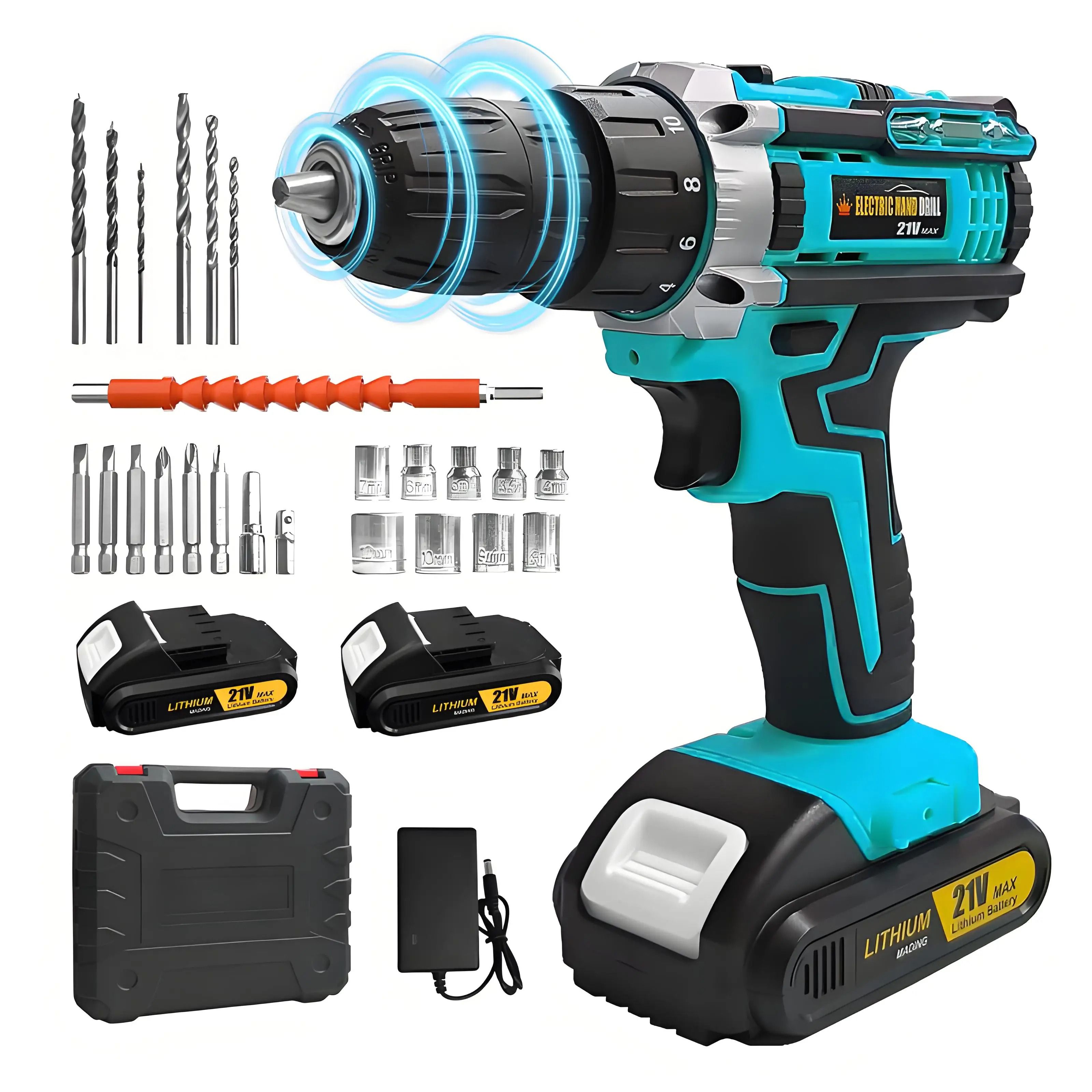 Lithium-Powered Electric Drill & Screwdriver Combo | Impact Driver Home DIY Kit | Executive Handheld Tool Suite