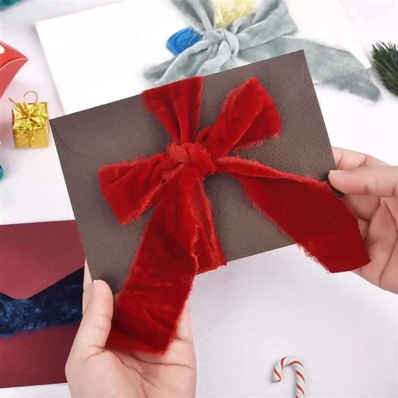 Frayed-Edge Velvet Suede Ribbon | Professional 1.57 in Wedding Invitation & Bouquet Wrapping System