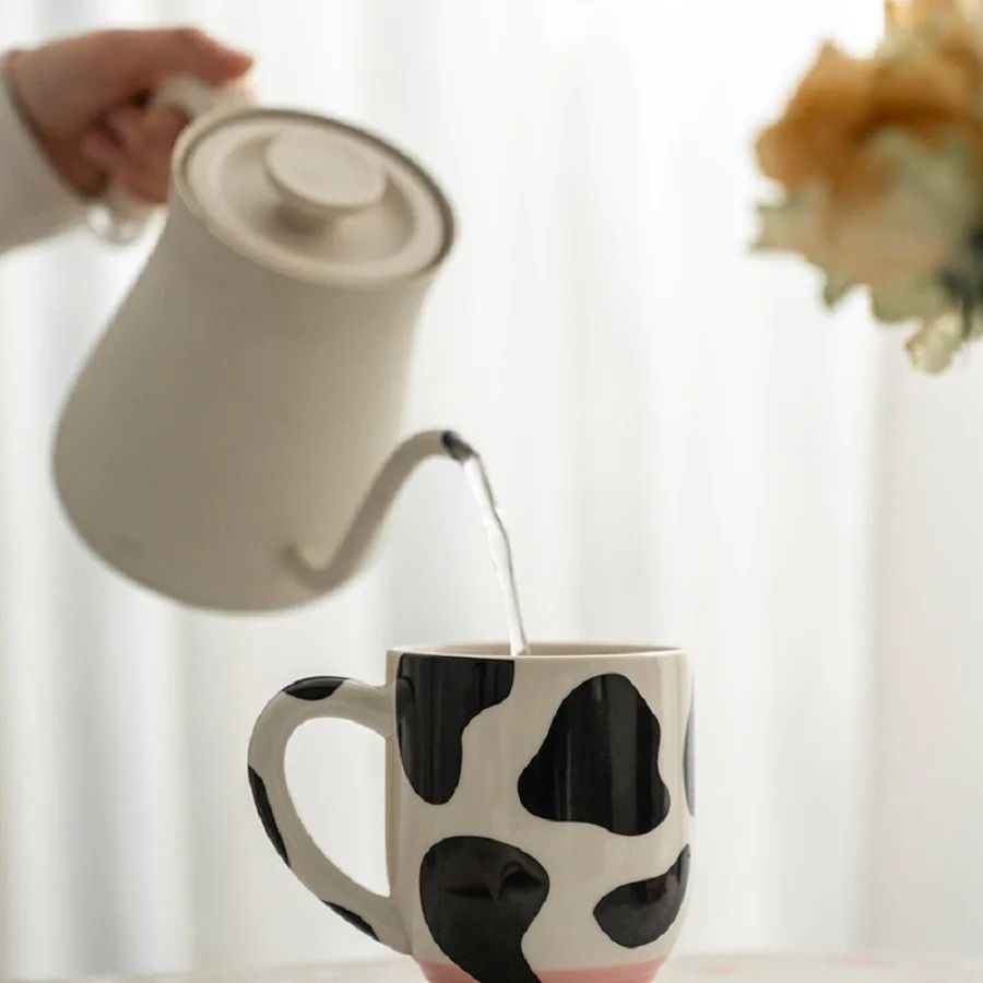 Handcrafted Cartoon Cow Ceramic Mug