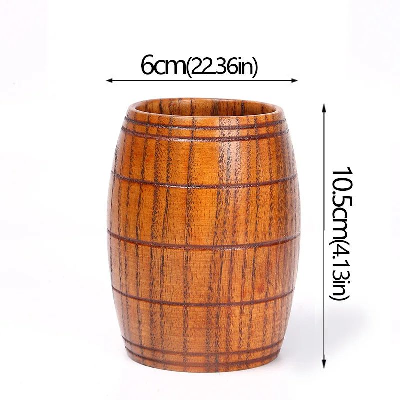 Handcrafted Jujube Wood Mug – Natural Wooden Coffee Cup with Ergonomic Handle