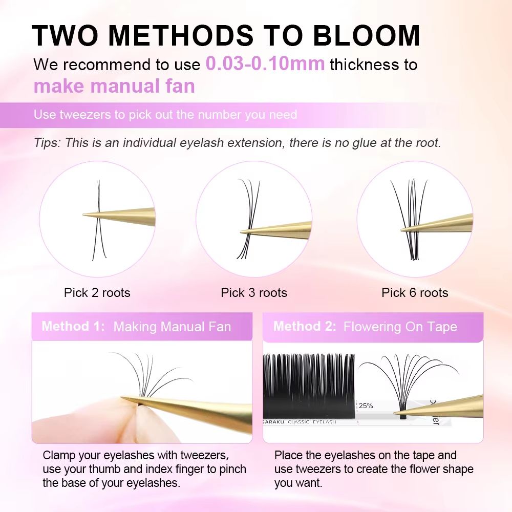 Classic Faux Mink Individual Eyelash Extensions 16-Row Mix 7-15 mm Tray