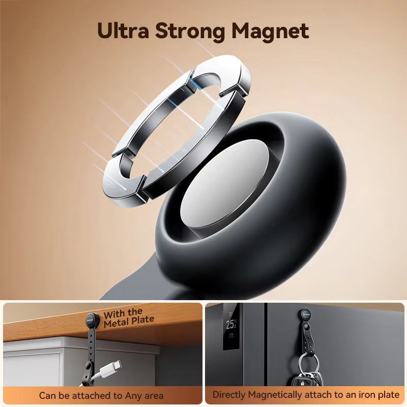 Wire Organizer Cable Holder, Adjustable Magnetic Cable Management Ties with Hook & Loop Straps for Home Organization