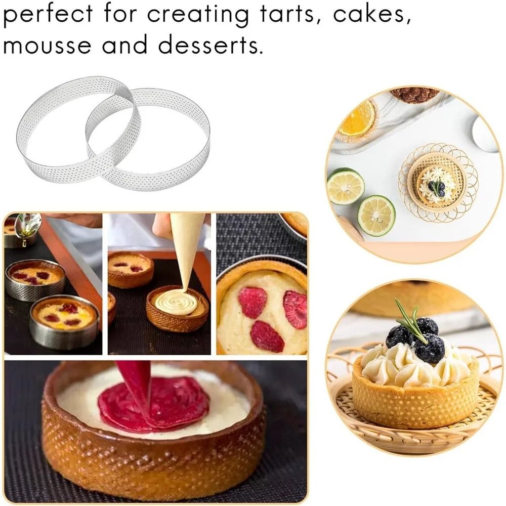 304 Stainless Steel Mousse Ring Cake Mold with Hole Bottom