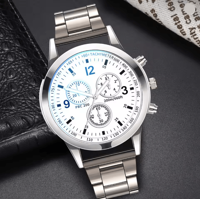 Mens Business Quartz Watch Steel Band Classic Style