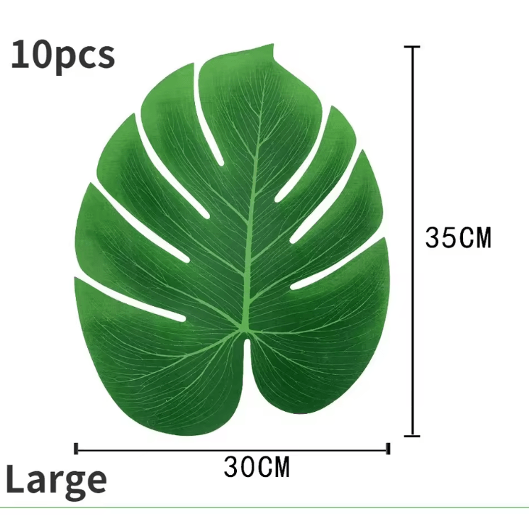 Bring a fresh, tropical vibe to your setup with these vibrant artificial palm leaf placemats. Designed to mimic real mon