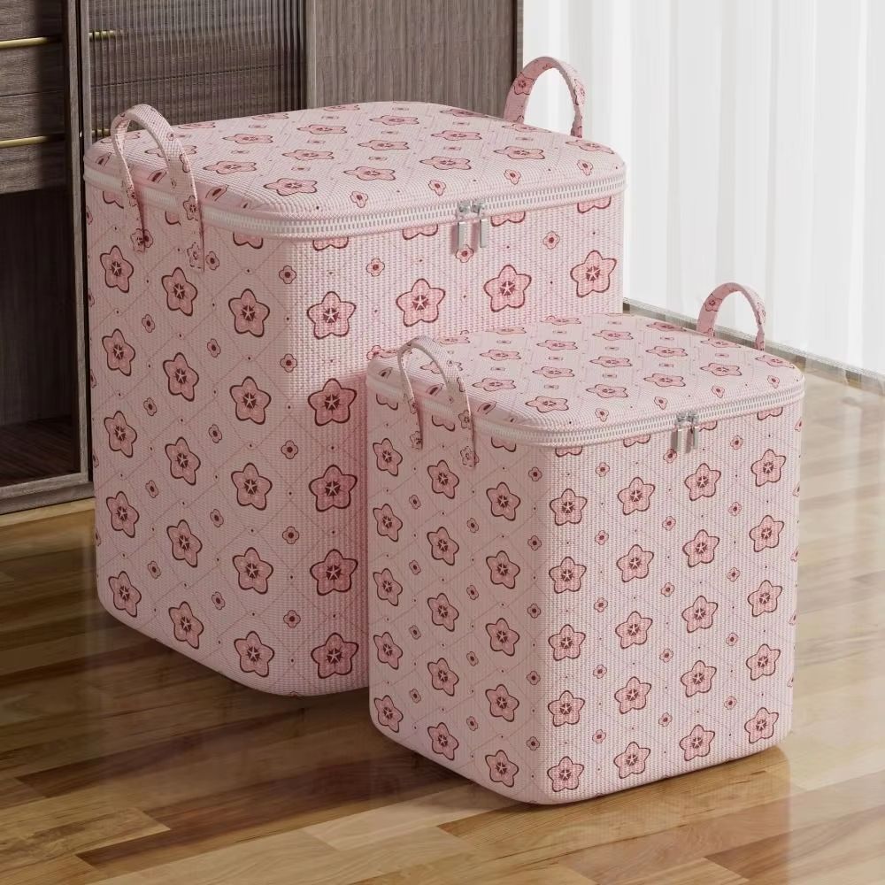 Foldable Large Capacity Cherry Blossom Clothes Storage Bags Set