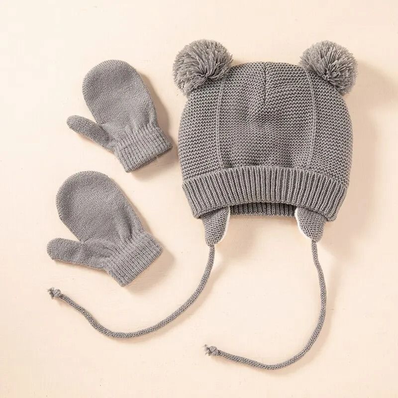 Baby Winter Knit Hat and Gloves Set