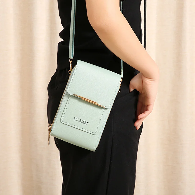 Luxury Women Shoulder Bags, Crossbody Purse with Soft Leather Strap, Touch Screen Cell Phone Wallet