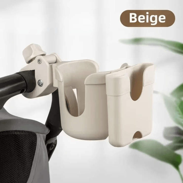 2-in-1 Baby Stroller Cup Holder – Universal Bottle & Phone Mount Organizer