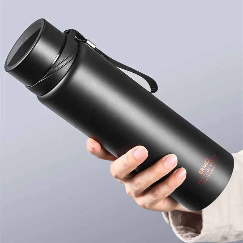 Double Stainless Steel Vacuum Flask With Filter Large Capacity Portable Sport Thermos Mug Coffee Tea Tumbler