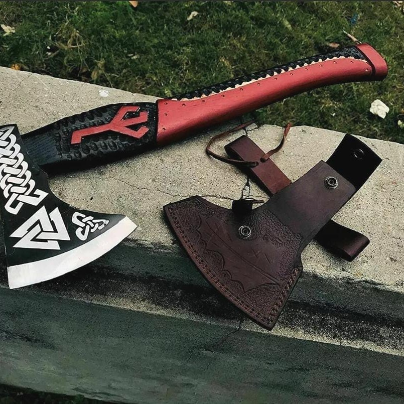 Handmade Steel Tomahawk Axe Integral Ball Hammer Hunting Axe