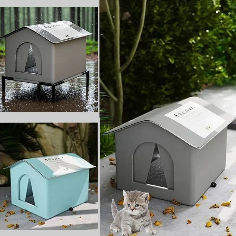 Outdoor Waterproof Pet Shelter for Cats and Small Dogs