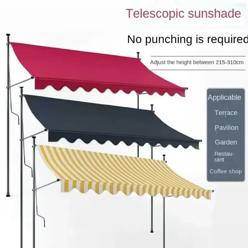 Folding Telescopic Vertical Awning Canopy for Balcony and Courtyard Rainproof Sunshade Pergola