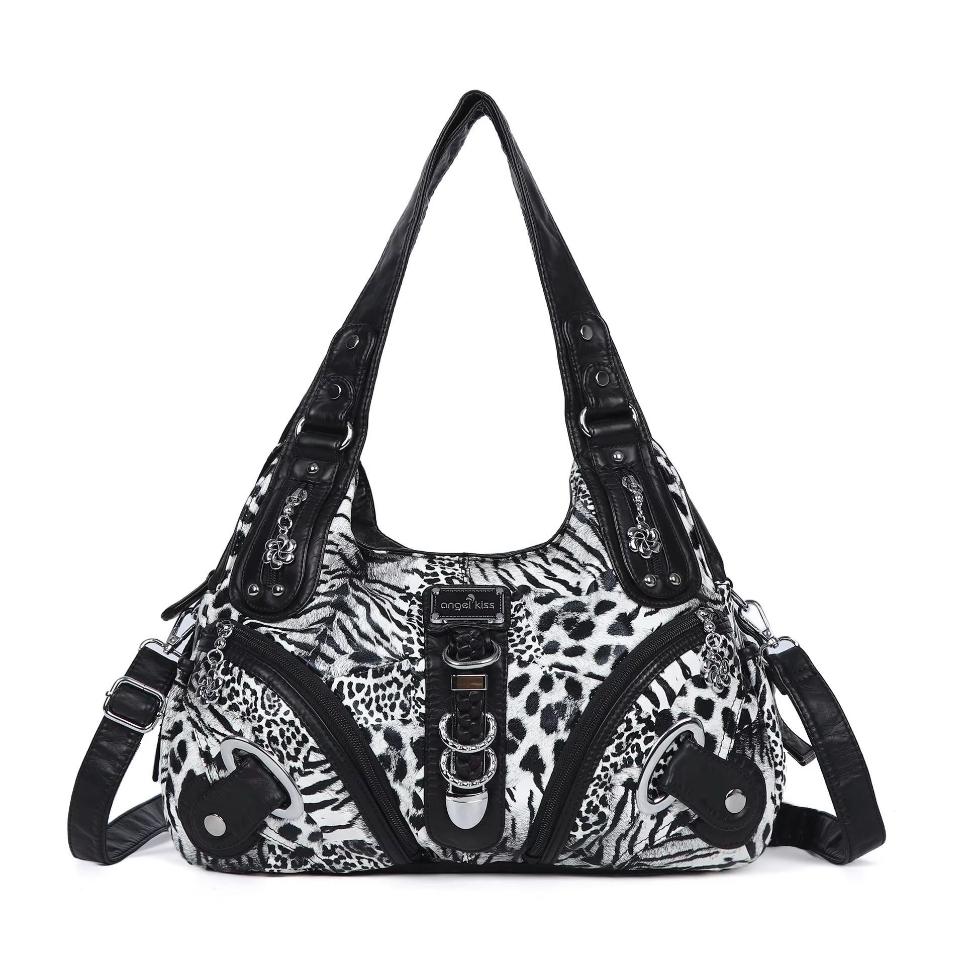 Angelkiss Leopard Print Women's Shoulder Bag Top-Handle Satchel Large Tote Purse