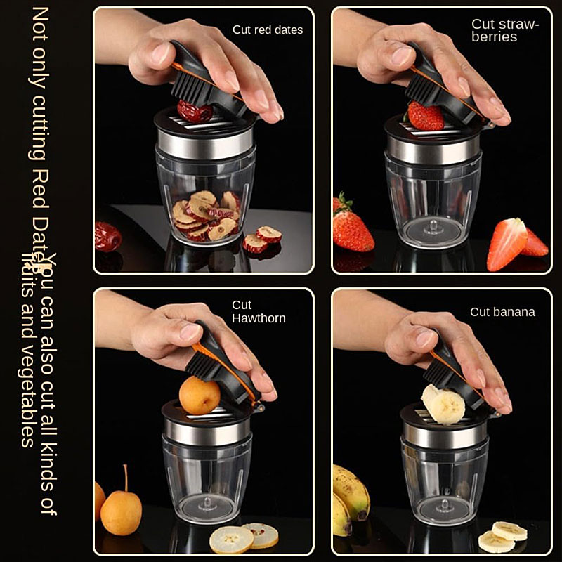Mini Fruit Slicer & Chopper Stainless Steel Strawberry, Egg, Banana, Grape, Kiwi Cutter Kitchen Gadget