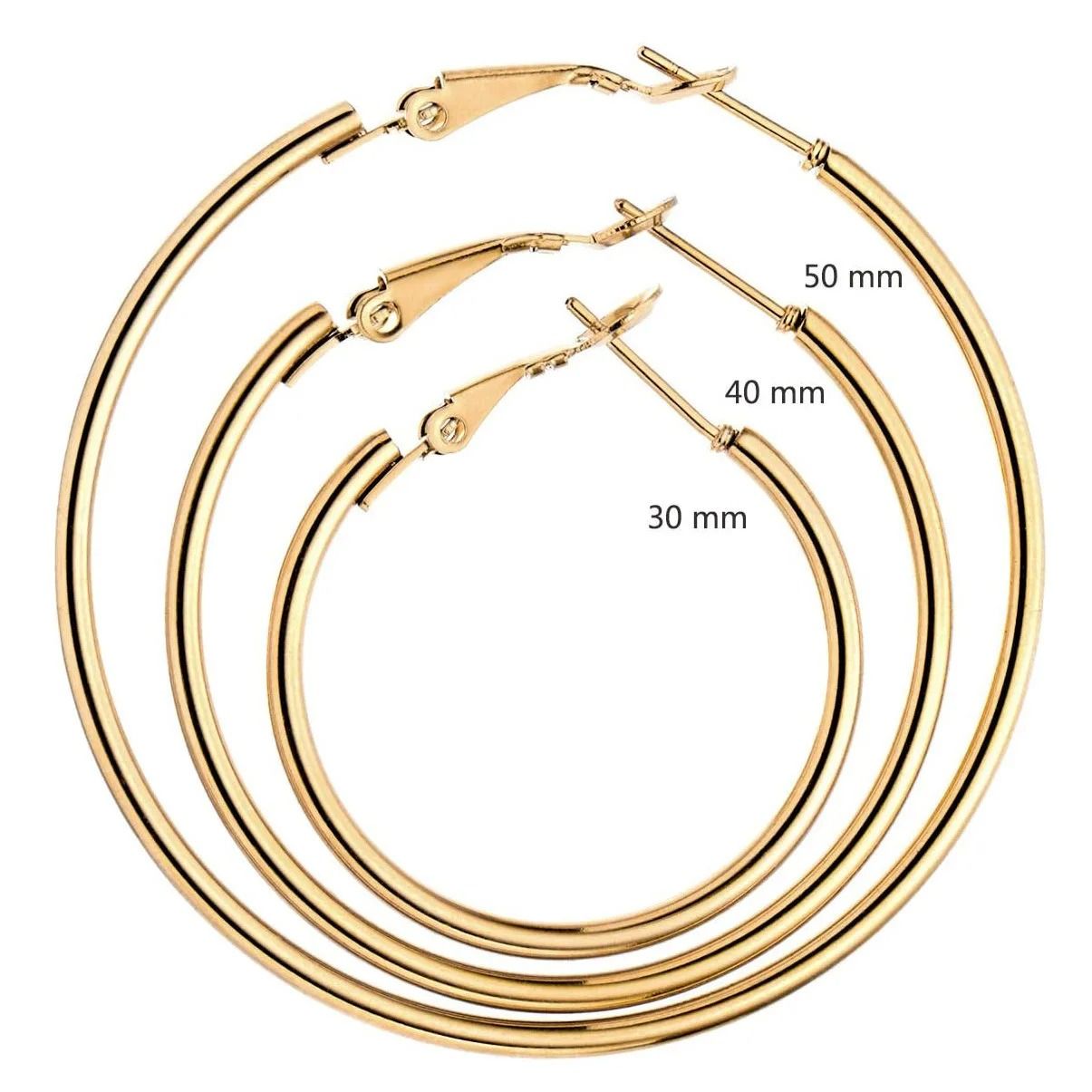 6-Pair Smooth Open Hoop Earring Set
