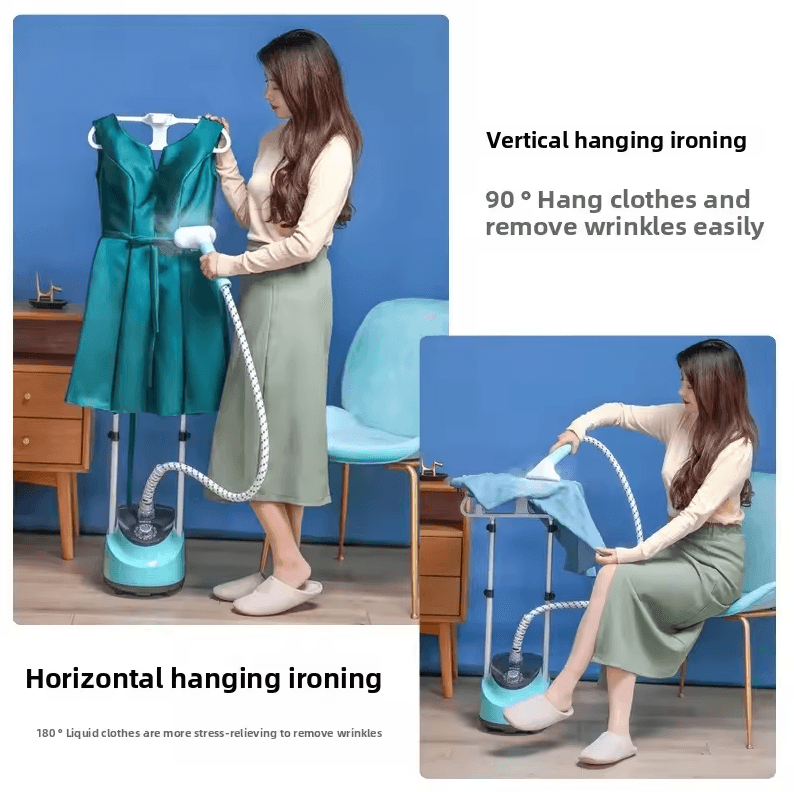 EU Handheld Double-Rod Garment Steamer – Fast-Heating Vertical Clothes Steaming Iron