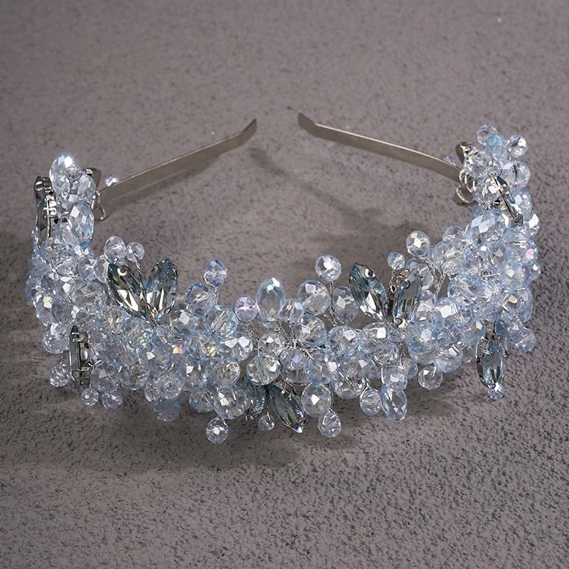 Women Rhinestone Bridal Tiara Headband Handmade