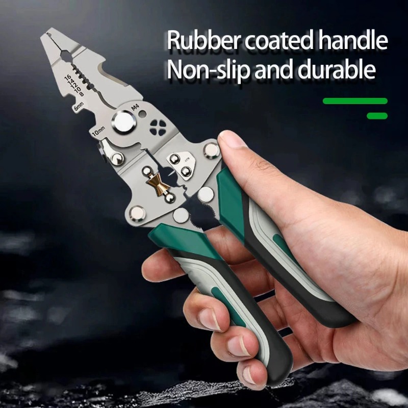 Electrician wire splitter, foldable wire stripper, pulley design multi-function, crimping pliers hand tool