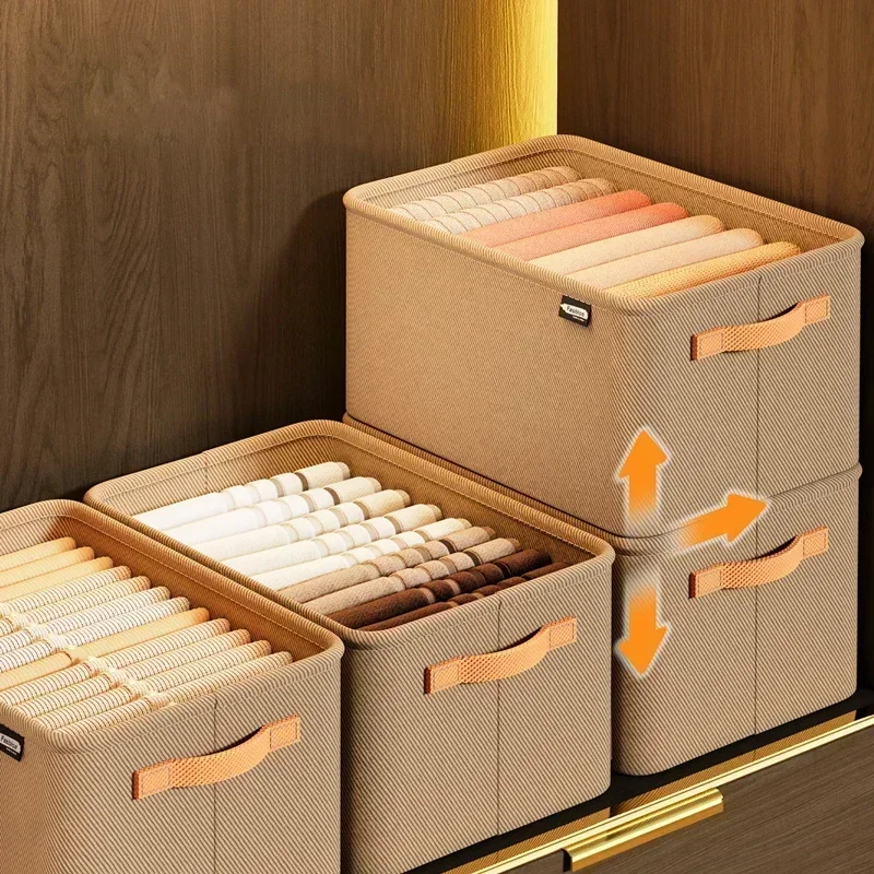Thicken Clothes Organizer Storage Box for Pants, Sweaters, Jeans, Wardrobe Drawers and Cabinets, Space Saving Storage