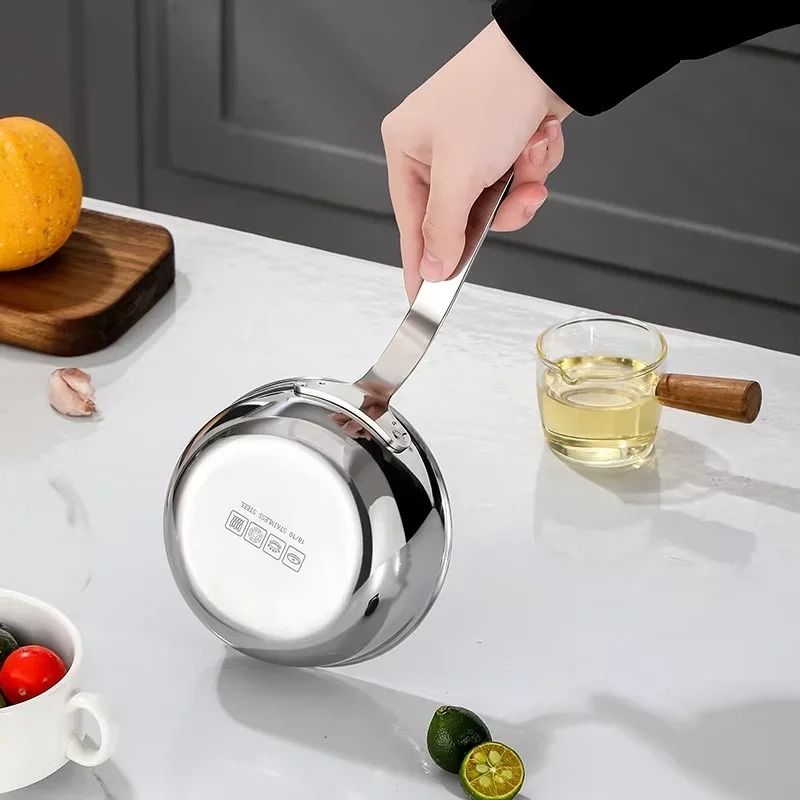 4.7 in Stainless Steel Mini Saucepan & Oil Pot