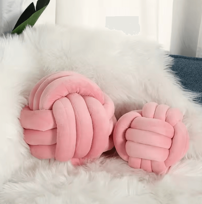 BohoKnot 9x9-Inch Braided Knot Ball Cushion – Luxury Tassel Throw Pillow for Sofa & Home Decor