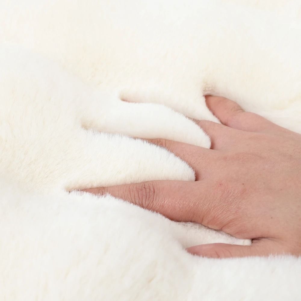 Premium Faux Rabbit Fur Bubble Carpet | Round Ultra-Soft Living Room Rug & Kids' Bedroom Game Cushion