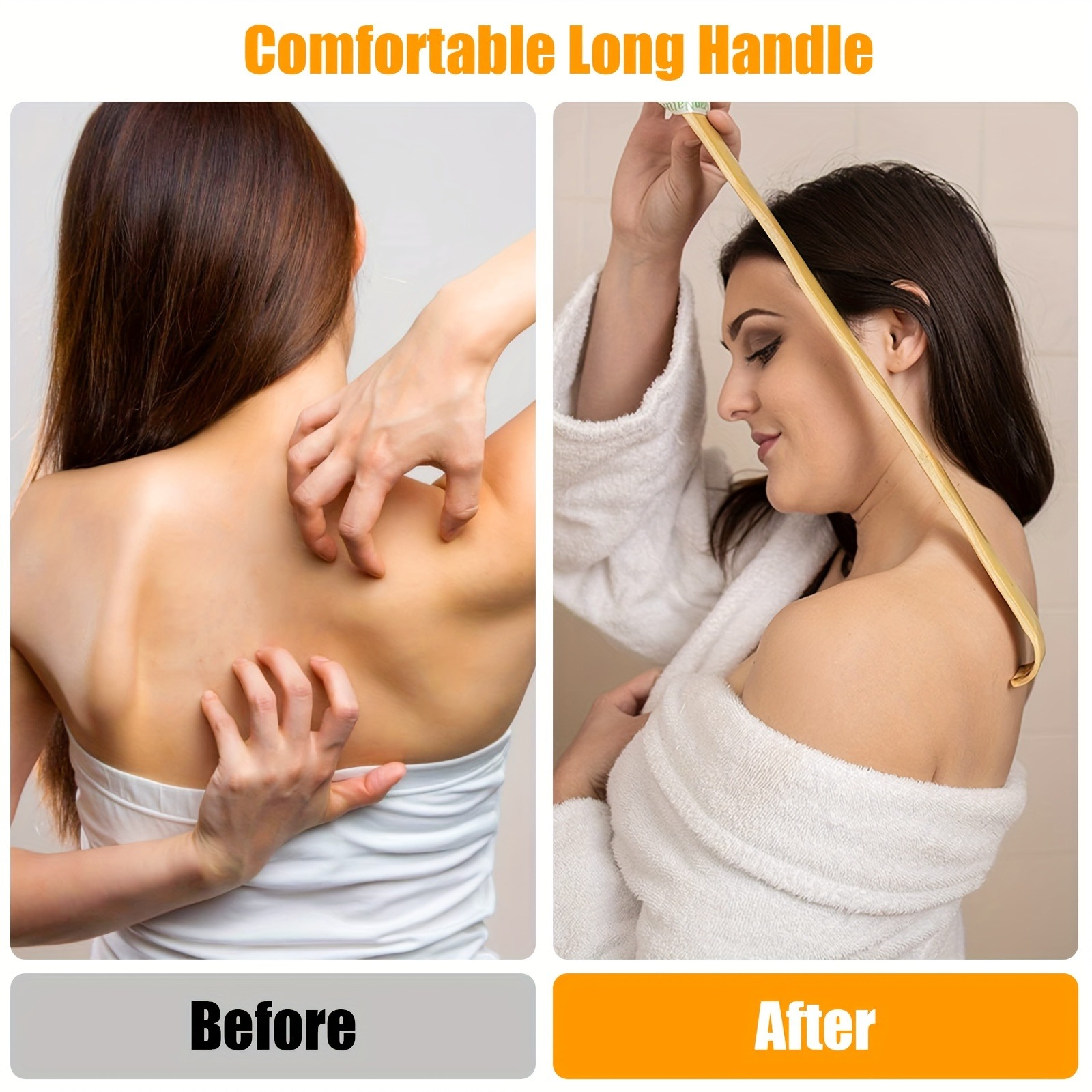 Bamboo Back Scratcher Set Long Handle Itch Relief Tool