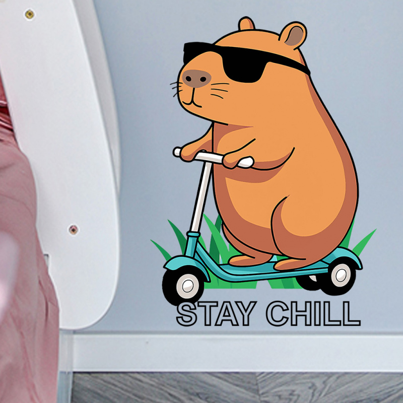 Personalized Toilet Stickers, Fun Capybara Wall Sticker for Bedroom Decor
