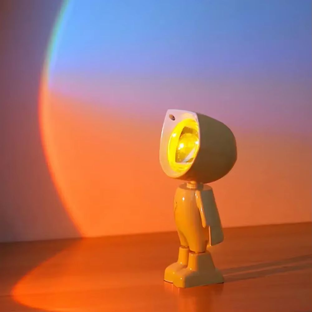 Astronaut Robot LED Sunset Projection Lamp Rechargeable Mood Light