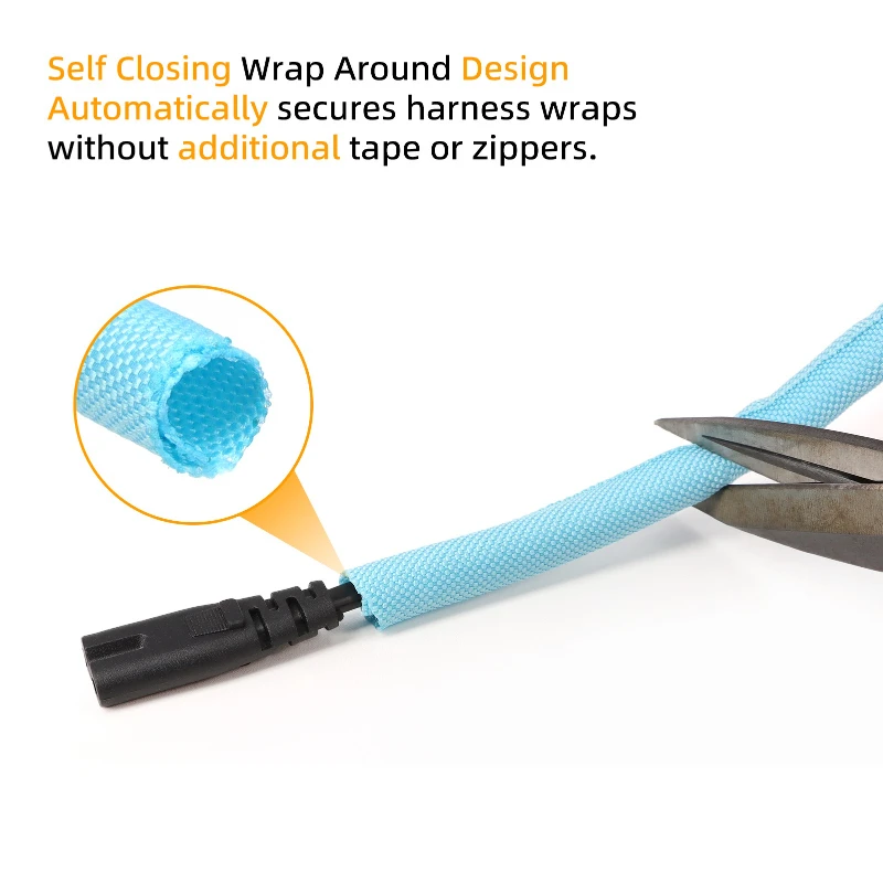 Flexible Split Loom Tube Wire Protector Self-Closed Cable Sleeve Braid for Auto Line Management