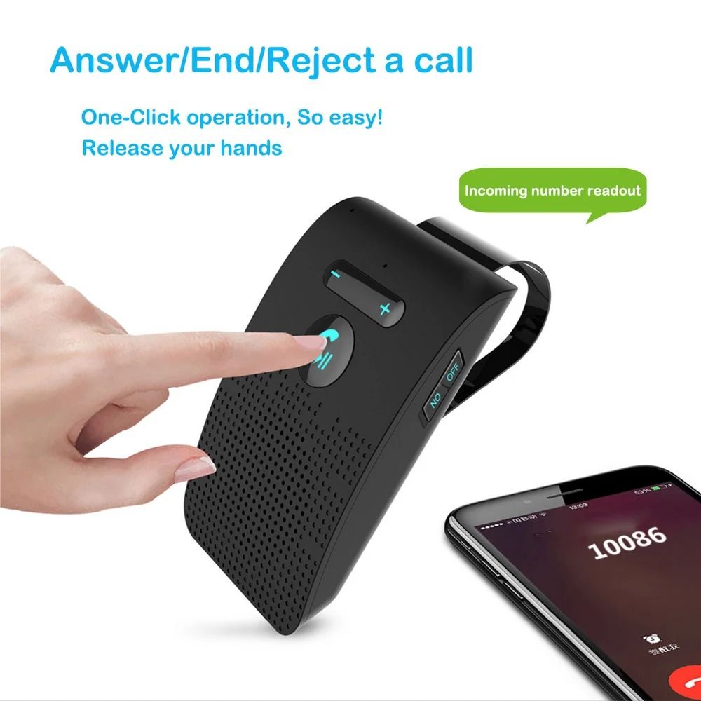 Bluetooth Five Point Zero Handsfree Car Kit with HiFi Speaker