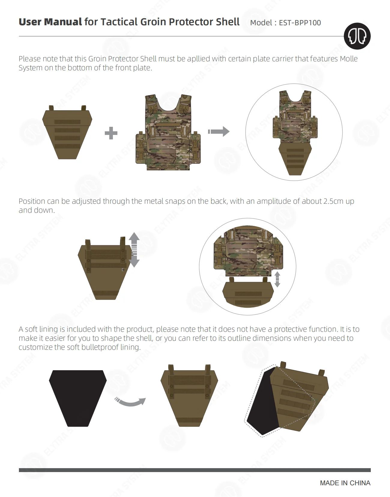 Tactical MOLLE Groin Protection Panel
