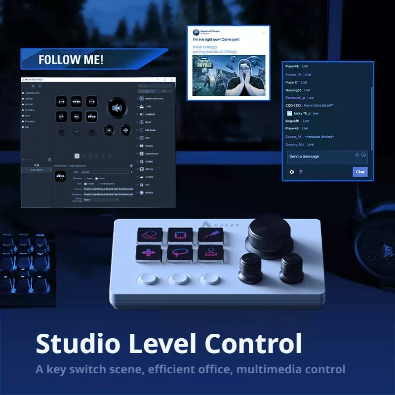 Mini Key Board, Macro Keyboard, Programmable Custom Button, Mechanical Gaming Keyboard, Perfect for Multiple