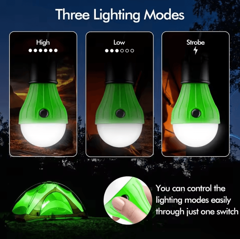 Portable 3LED Outdoor Hanging Light for Camping, Emergency, and Night Lighting