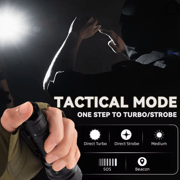 Sofirn SK40 Rechargeable Tactical Flashlight with 3200 Lumen LED and Long Range Spotlight