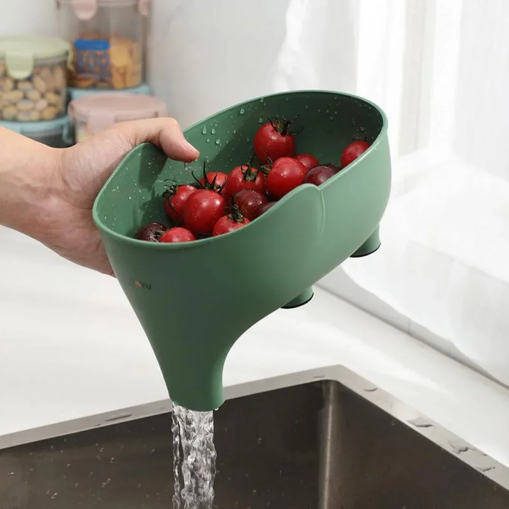 Sink Strainer, Elephant Sculpt, Hanging Drainer Rack, Fruit and Vegetable Washing Basket, Kitchen Accessories, Leftover