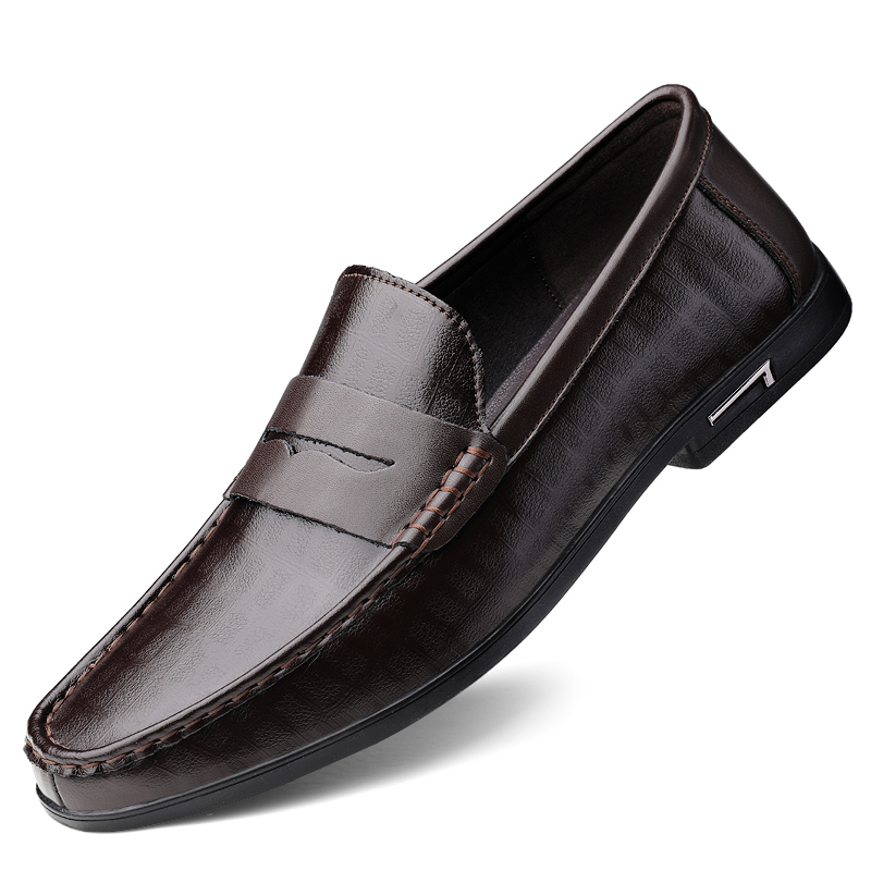 Genuine Leather Loafers for Men, Breathable Casual Office Shoes, Designer Slip-on Driving Shoes for Men